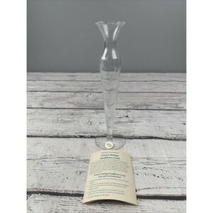 VTG Princess House Heritage Hand Blown Crystal Bud Vase 10" #491 Ruffled Edges